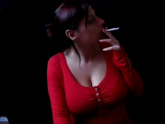 Amanda Smoke In Red - This clip has no description.