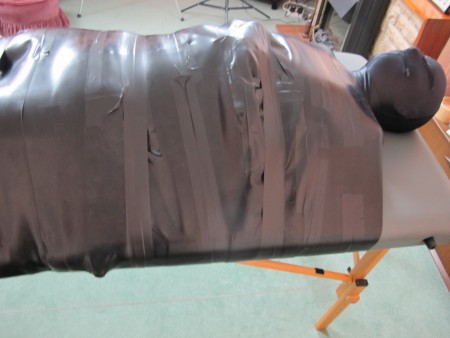 Mummified In Tight Rubber Strips  Part 1