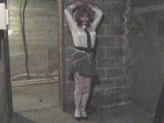 Basement Bound Sissy - Sissy chastity was naughty, so she has been bound in the basement of the apartment building, where anyone could discover her! Bound and gagged to a pipe, she cannot get out, and awaits to see if she is discovered before she is finally released!
