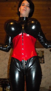 Latex Misstres With Diving Mask