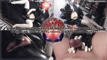 Superboober Heavy Rubber Maid - After last weeks superboober nurse here is what lots of you have been wanting to see: the superboober maid, heavy rubber style. In our opinion of the most sexiest and kinkiest outfits we have ever brought onto video. See avengelique wearing her one of a kind superboober catsuit combined with white long stockings, garterbelt, black/white gloves and ultrasexy, high stiletto-heels. Later on she puts on a white gasmask, screwing on a latex-dildo, fucking her own megatits! And after that, she takes a long hose and links its end to this dildo, and fucks herself silly, smelling her own horny pussyjuices. Avengelique is such a foxy lady! After an exhausting masturbation session she hungers for cock, so she gets it, milking and stroking it with her skillfull hands and shiny rubberboobs....Wow, this really is one hell of an arousing and exciting clip. This is a must-have to add to your collection - 23 minutes of exclusive hardcore xxx-latex and heavy rubber action, as always in 16:9, 512x288, live-sound. Get this clip and do your stiff cock a big favor!