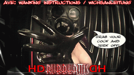 Aves Wanking Instructions  Wichsanleitung Hd - And now its time for you to jerk off by watching and listening to ave - wearing her new gasmask (german hot dirty talk - you only need to know, that "wichsen" is "jerking off" - the rest is no problem)s lusty voice, including lots of moaning...See her oiling up her big silicone mountains for you, as she wants you to imagine fucking her tits with your stiff manmeat. See her shaking her tits! See her oiling up her great ass to make it even shinier, so you can shoot your full cumload on her black shiny cheeks... A fantastic clip for releasing your cum-overload in seven minutes, shot in hd!