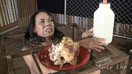 Marley Eats Chicken While Holding A Giant Enema