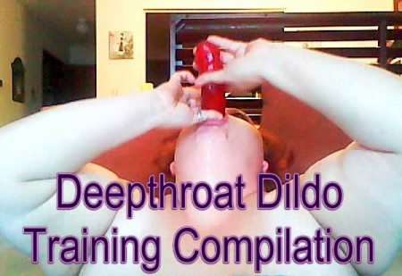 Purrfect Dildo Deepthroat Compilation - Many people ask me how I "trained" to learn deepthroat so well. It really was a physical regimen, especially involving my favorite training dildo, a 12"jelly monstrosity called big red!

enjoy a montage of 4 different clips of my training regimen from my early days. Big red is one lucky dildo! I use him to ream my throat out, to see how far down I can go, how much slime I can drool up, and how well I can fuck my own throat with this massive fake cock. If only I had the real thing! Master even lends a hand, timing how long I can control my gag reflex.