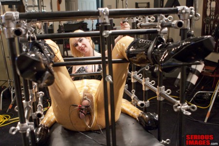 Alice In CBTLand - Cock Milking Cbt Electricity Pt 3 Caged Rubber Femdom