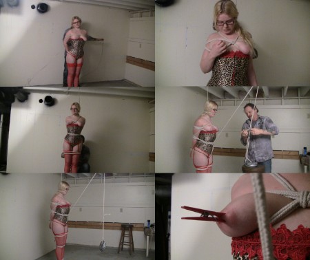 Crotch Roped - Featuring daisy rae 

you take a pretty women. Throw in about 400 feet of rope. Add some nipple clamps and about 15pds. Of weight is what I call one hell of a good time. Poor daisy crotch roped and clamped.

	just one of the many videos available to members at ****brendasbound**** for one low price!