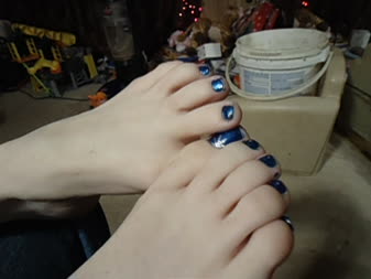 Toe Play 1 - Hheres rubie barefooted, playing with her feet while watching television.