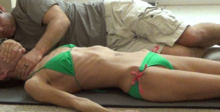 Hom Carotid And Chest Crushing Pass Outs - Ana is looking sexy in her green bikini! She's stretched out on the floor and I really put her thru the paces! I ***** her thru various forms of bp to the point of passing out. Preview pics are cropped to cover faces but there are no masks this time! So for those of you who have been dying to see ana without the mask, here's your chance!