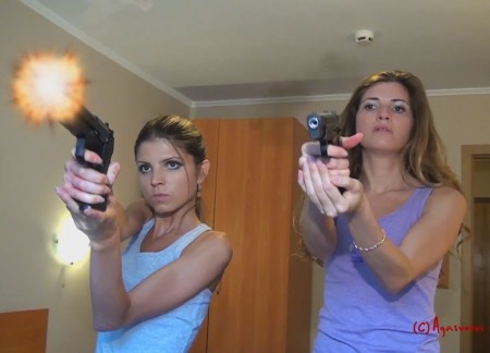 Violet and Daisy - Starring: Gina Gerson and Yasnara.

Synopsis:

Violet and Daisy are not just friends, they are professional killers. One day they got the laptop with very valuable information. Friends understand that this information is very expensive, but they don't realize that they will have to pay by their lives.

Violet and Daisy begin the gun battle with gangsters sent by the laptop's owner. During the firefight Violet and Daisy are wounded by one bullet. But even wounded they decide not to surrender to the gangsters.

Fetish elements: Shooting of two girls.

Language: Russian

Subtitles: English