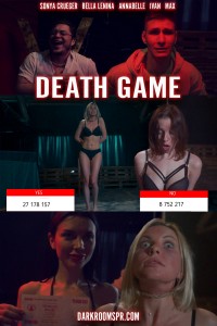 DEATH GAME - DEATH GAME

Duration 38 minutes! 

Sonya Kruger first time in hanging scenes!



CUSTOM

 

CAST:

Bella Lenina, Sonya Krueger, Max, Annabelle, Ivan

 

Just watched it !!! It was very excellent  ! Very realistic and in a way I wanted to watch from my fantasy. I had thought that you would put 4 actors and actresses in the whole movie as I asked but you put some more in the movie because of that the quality of the movie is now HUGE and WONDERFUL ! Thank you very much !
Customer's review

Police Sonya Kruger finds the location of a criminal organization. But she is not expecting to be captured and forced into a sinister show. 

Bright, powerful scenes! Expressive acting! Duration 38 minutes!

TV show featuring horror and death live, the TV show is broadcast live in the world. A video game-style television show, especially when the hanging show starts, with some numbers, words, drawings displayed on the screen, just like in a video game.