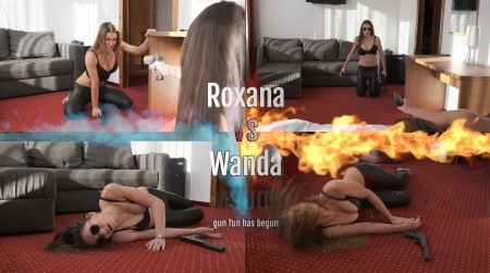 Roxana vs Wanda  gun fun has bugun - New girl is in town, her name is Roxana and she is here to challenge Wanda in "gunfun" duel.

Who will win? Lets see...

elements: shot, shooting, gun-fun, spy-girls, fake blood only, 4 death scene, two scenarios, death-stare