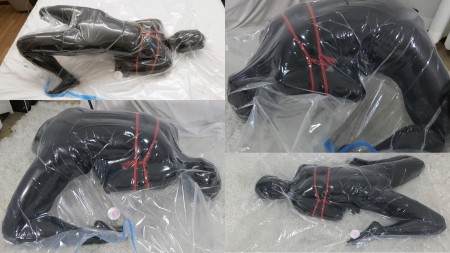 Xiaoyu in Black Zentai and Vacuum Bag - Who is this black-zentai doll? She is Xiaoyu!
And where is she? She is inside a vacuum bag!
I dont have to say much about the content. She has been compressed in the vacuum bag for many times in this video, from hard to harder, and from not bound to bound. Ive never seen her doing a backbend into the round shape like how she struggled at the end of the video. A must-see.
I think our last vacuum bag video was the Chun-Li one in February so it has been quite a while, and that is why we would like to give a discount on this video! Enjoy!